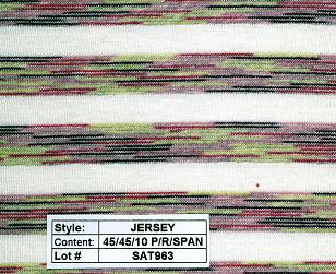 Jersey poly rayon spandex Multi Color Stripe 1/2''